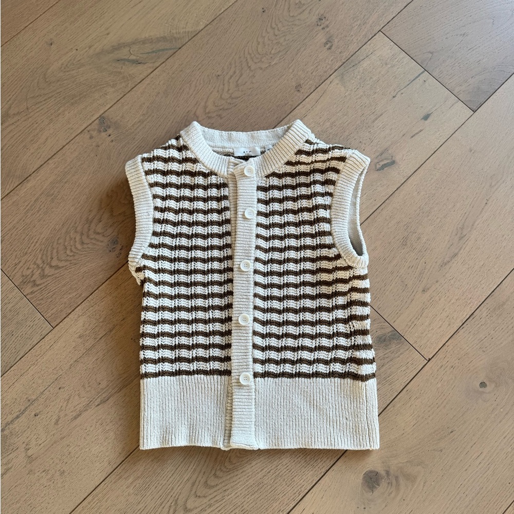 A.L.C. Striped Cream and Brown Women's Skirt Set - Picture 4 of 8